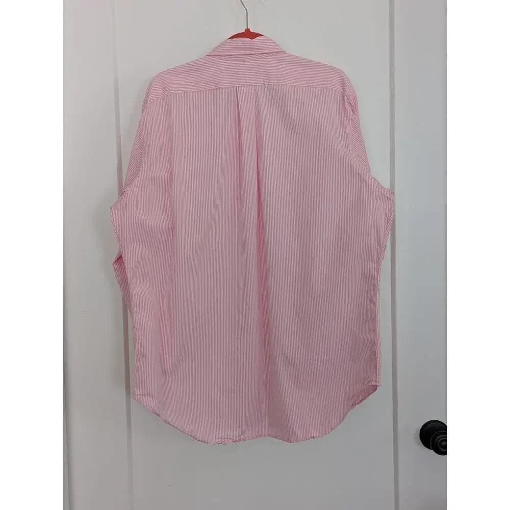 Polo Ralph Lauren Men’s Shirt Classic Fit 16.5 32/33 Cotton Pink White Stripe